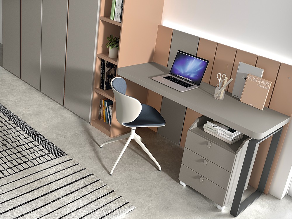 Escritorio con panel trasero y cajonera AD069 Glicerio Chaves