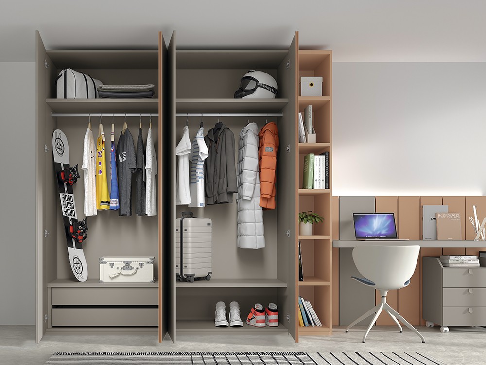 Armario con cuatro puertas batientes con librería AD068 de Glicerio Chaves