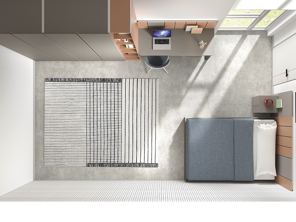 Vista del dormitorio personalizable de Glicerio Chaves Advance Formas 068