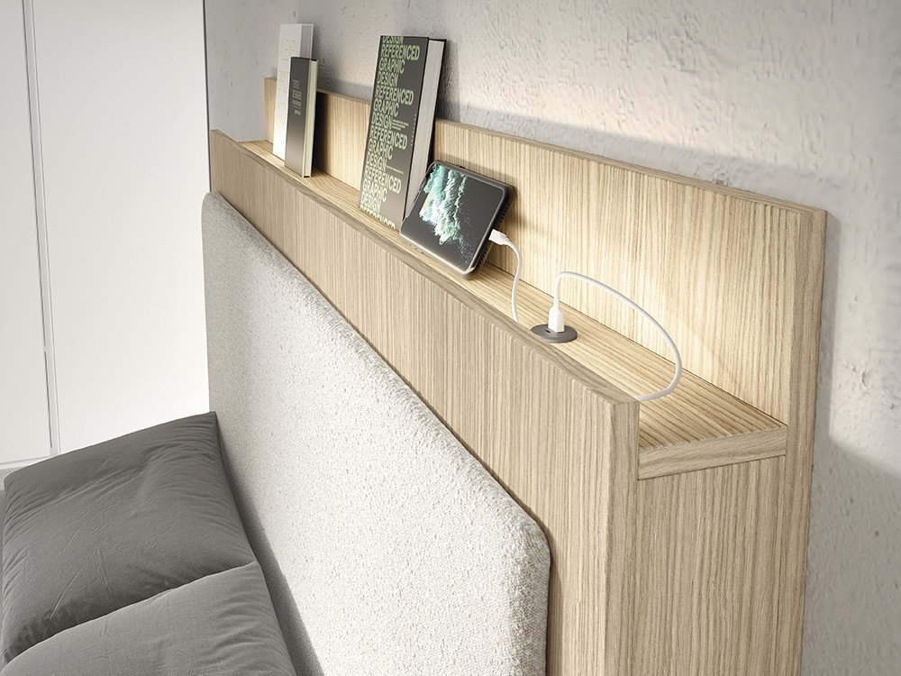 Detalle del cabecero con luz led Advance Formas 069 de Glicerio Chaves