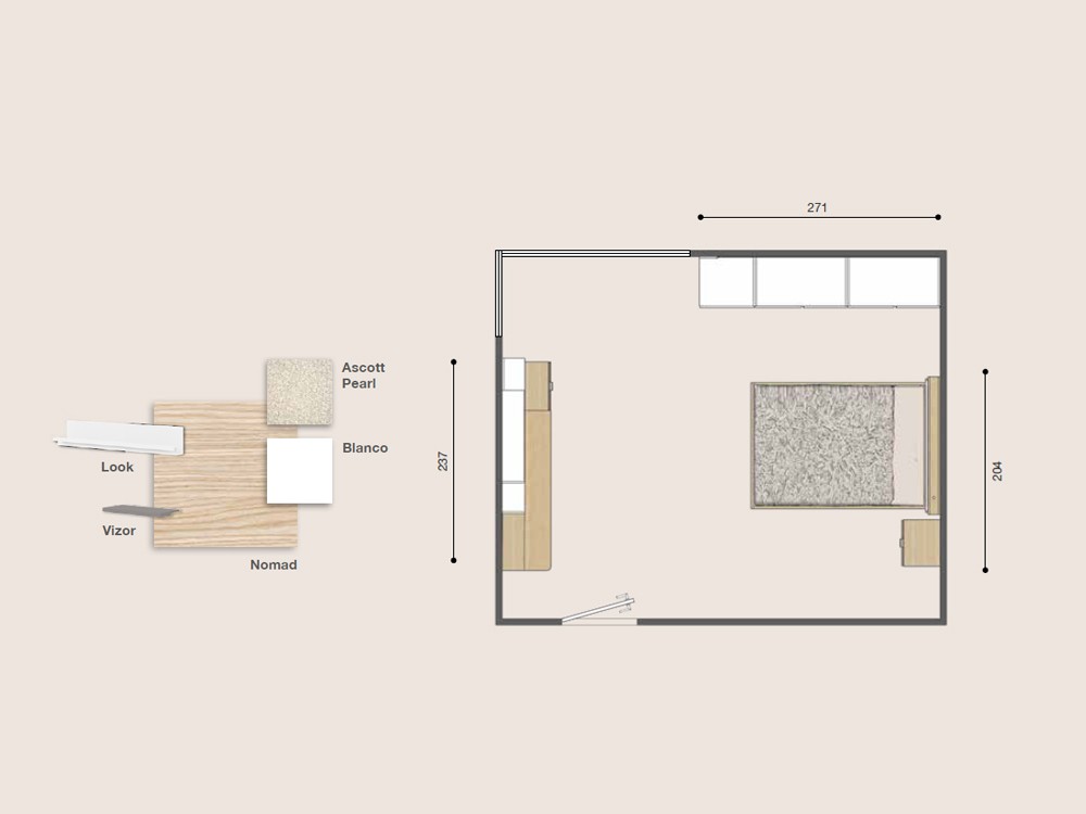 Plano del dormitorio AD069 de Glicerio Chaves