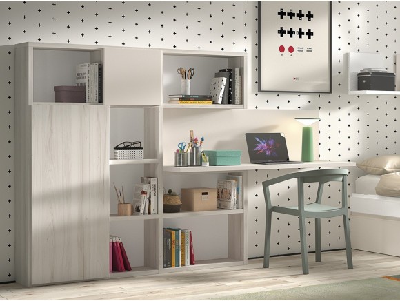 Librería con escritorio de la colección Formas de Glicerio Chaves