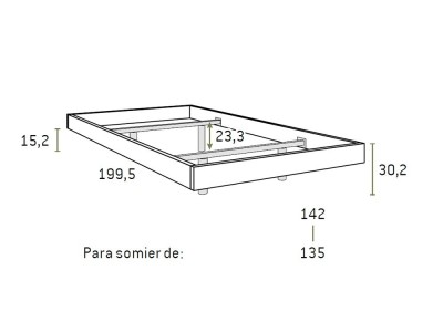 Medidas de la cama F310 de Glicerio Chaves