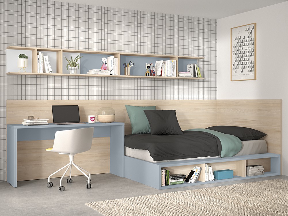 Cama con somier abatible de apertura lateral F302 de Glicerio Chaves