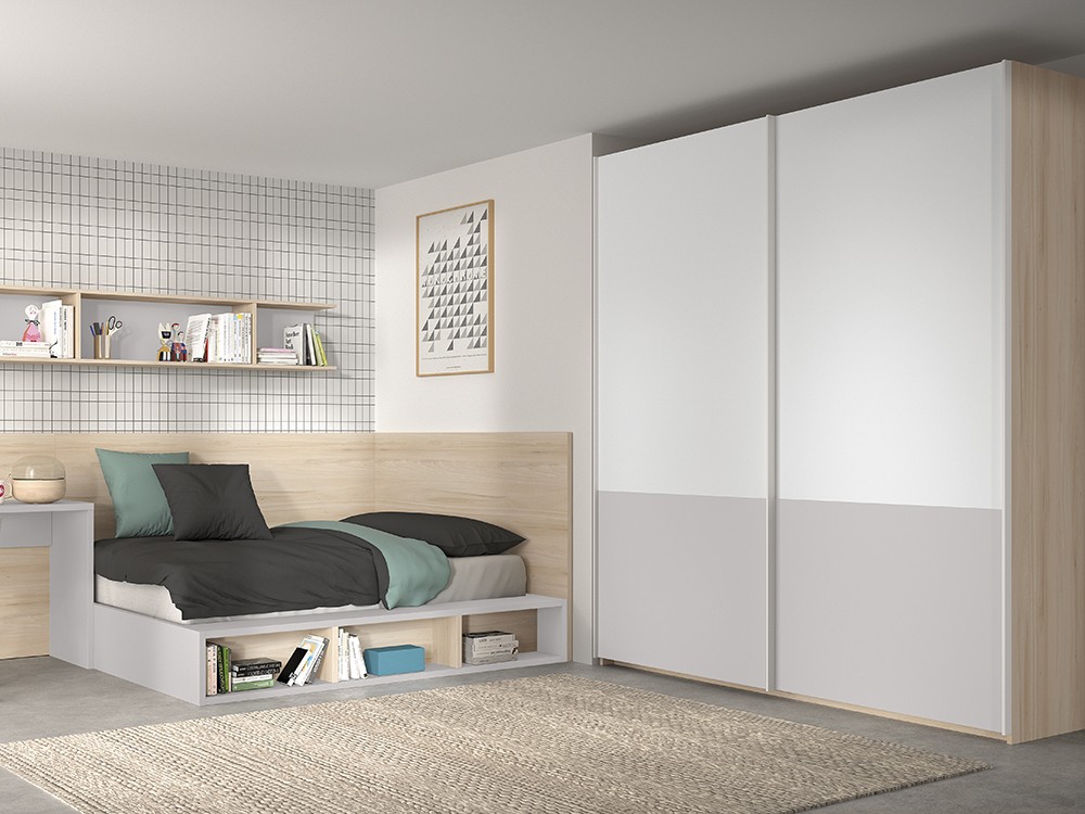 Escoge el acabado del armario de dos puertas correderas F302 de Glicerio Chaves