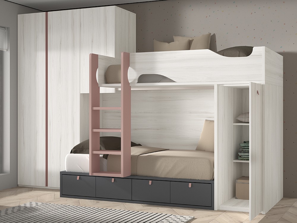 Cama tren con armario F215