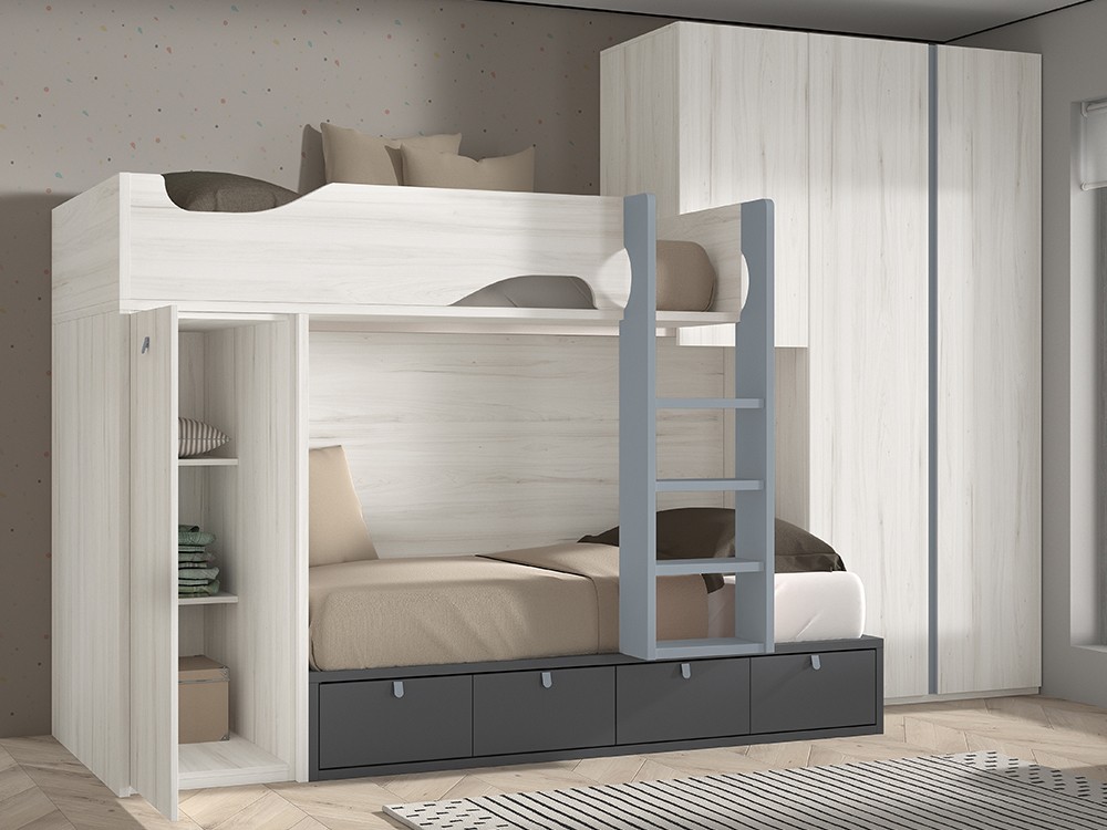 Cama tren con armario F215