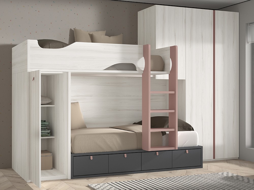 Cama tren con armario F215