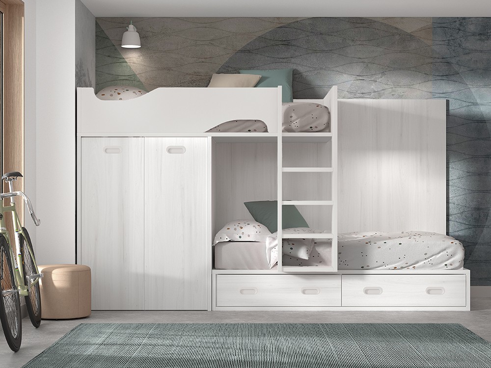 Cama tren con armario F214