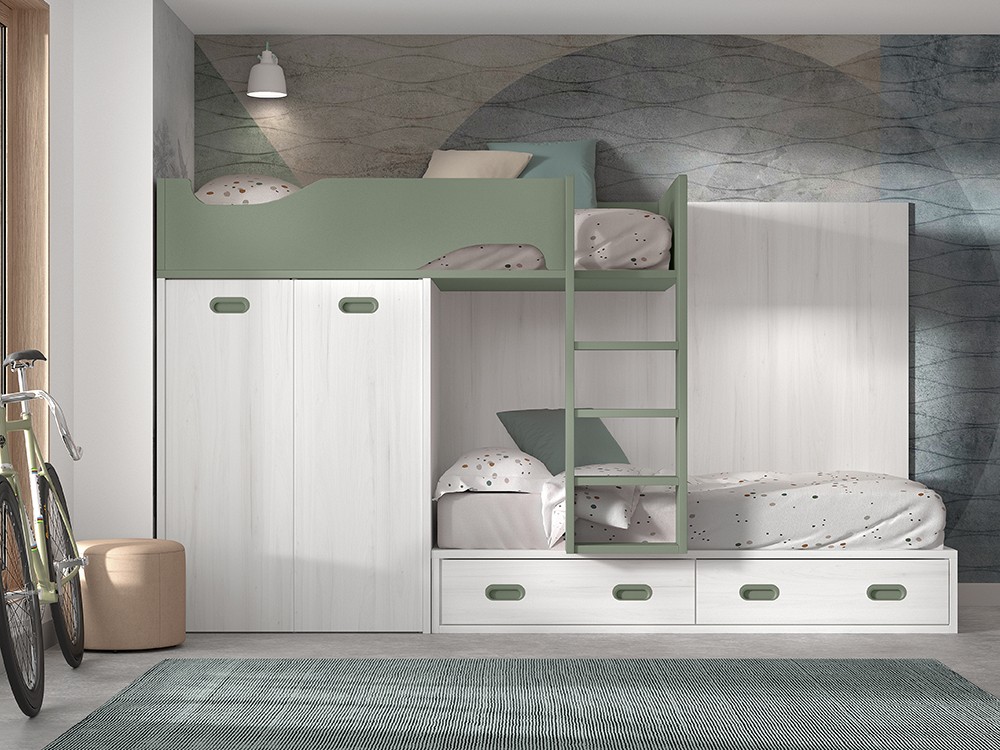 Cama tren con armario F214