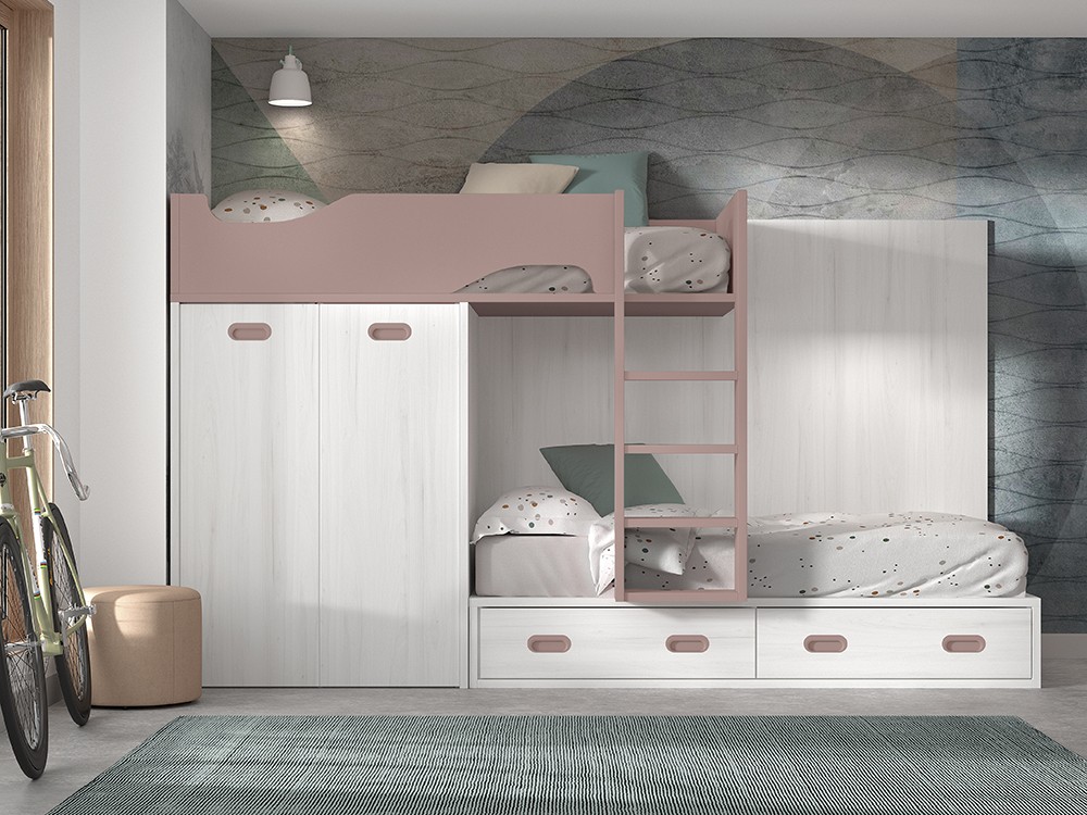 Cama tren con armario F214