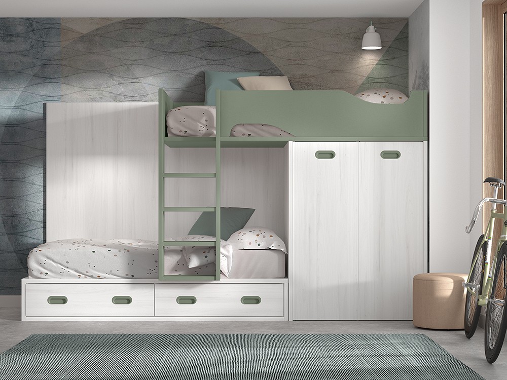 Cama tren con armario F214