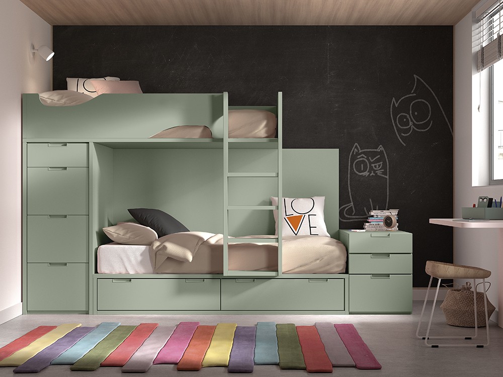 Cama tren con cajones F213B