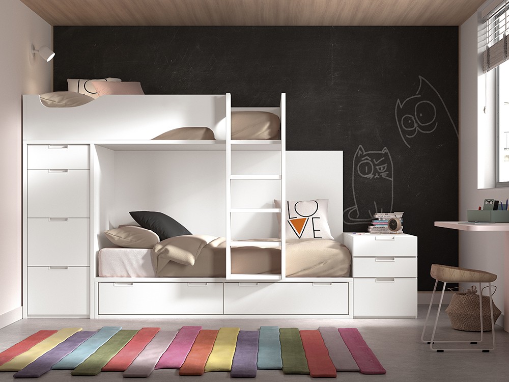 Cama tren con cajones F213B