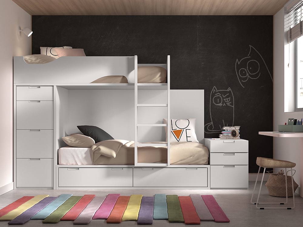 Cama tren con cajones F213B