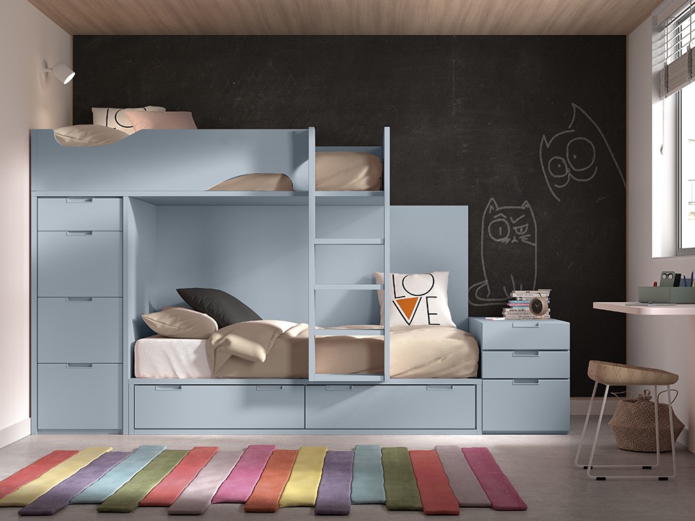 Cama tren con cajones F213B