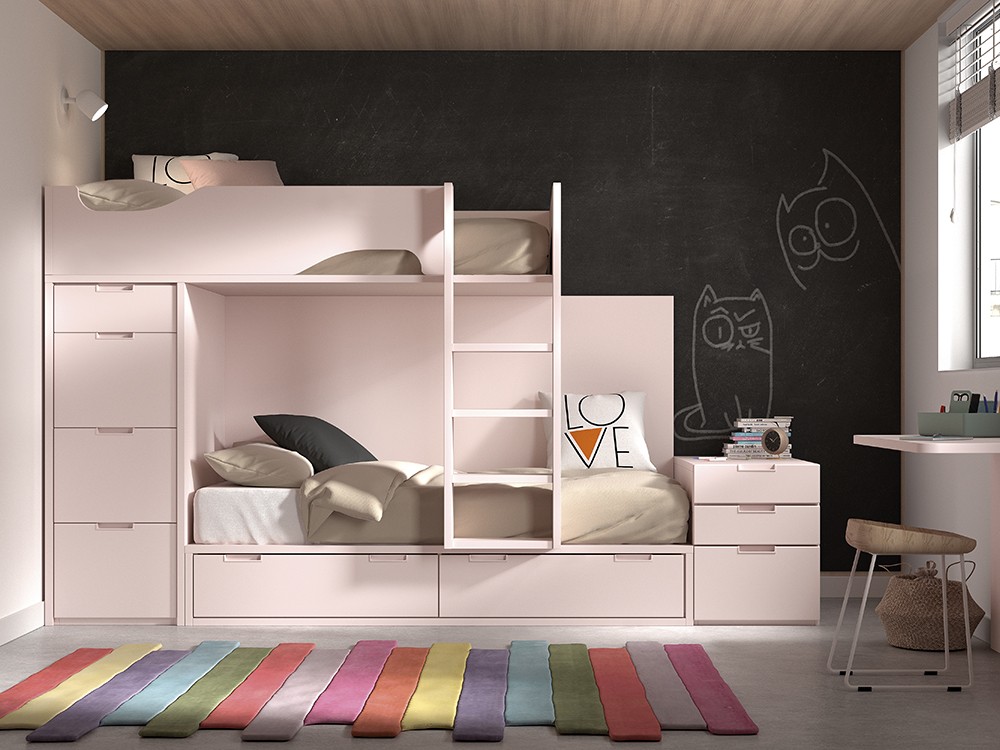 Cama tren con cajones F213B