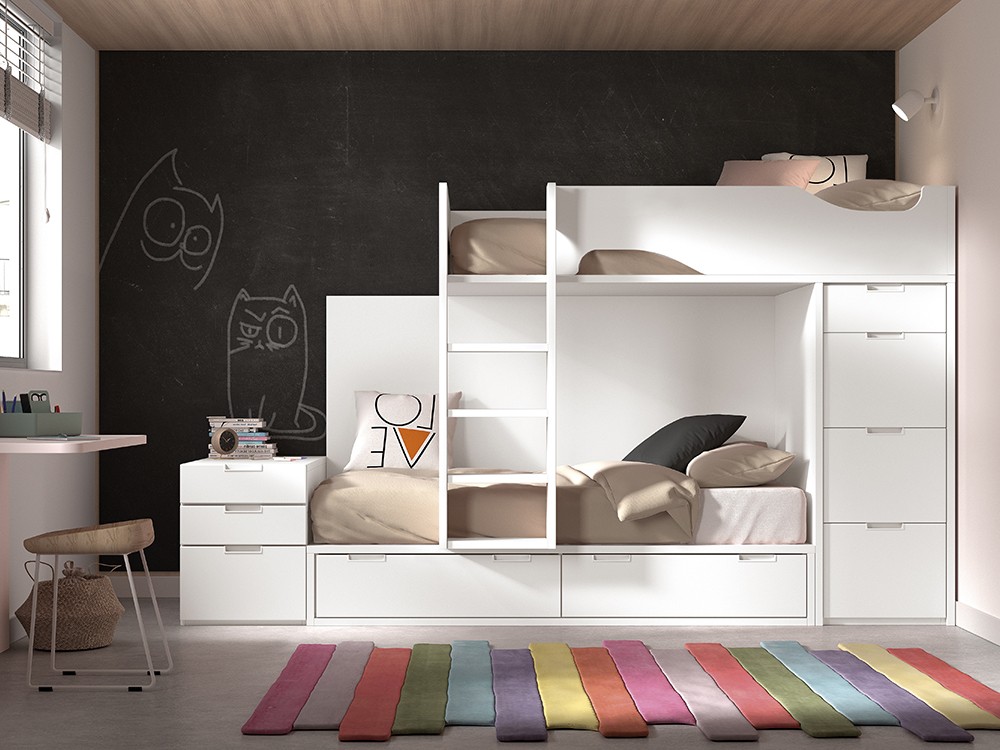 Cama tren con cajones F213B