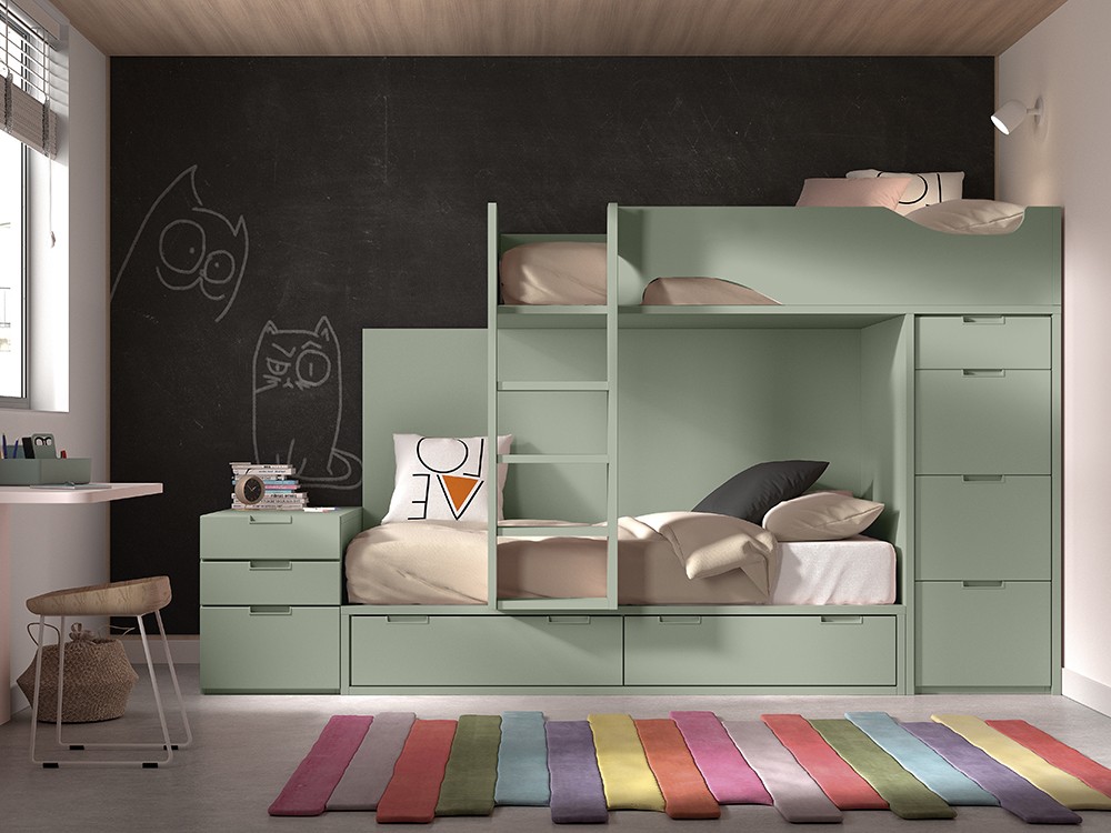 Cama tren con cajones F213B