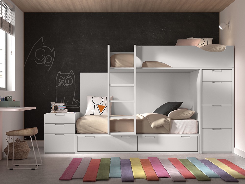 Cama tren con cajones F213B