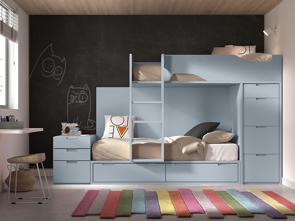 Cama tren con cajones F213B