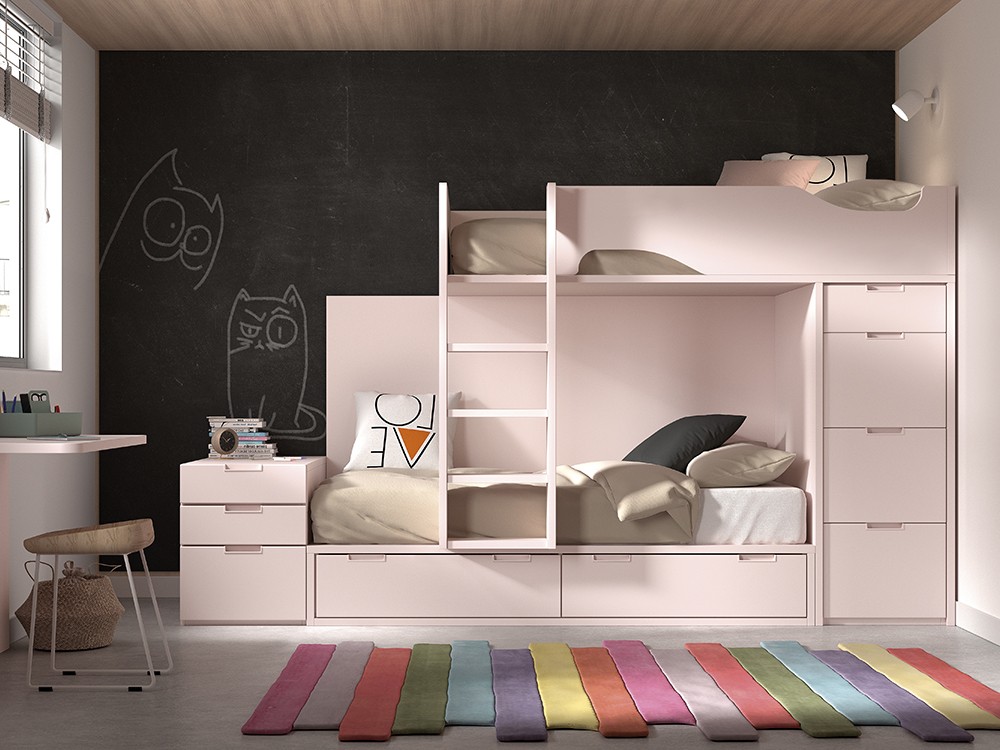 Cama tren con cajones F213B