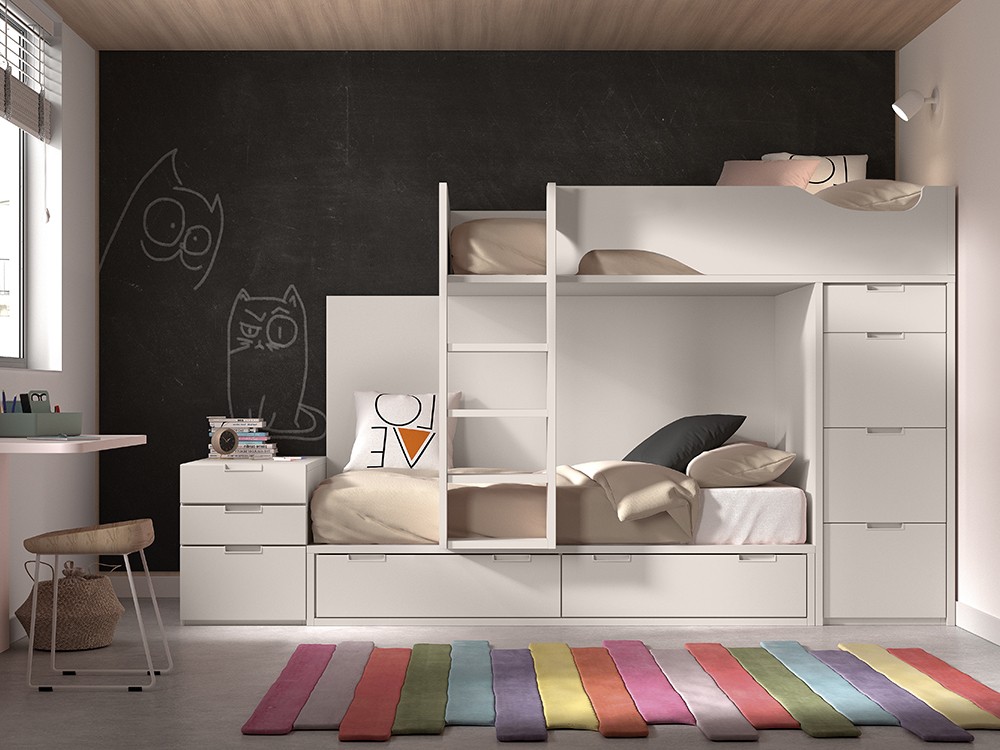 Cama tren con cajones F213B