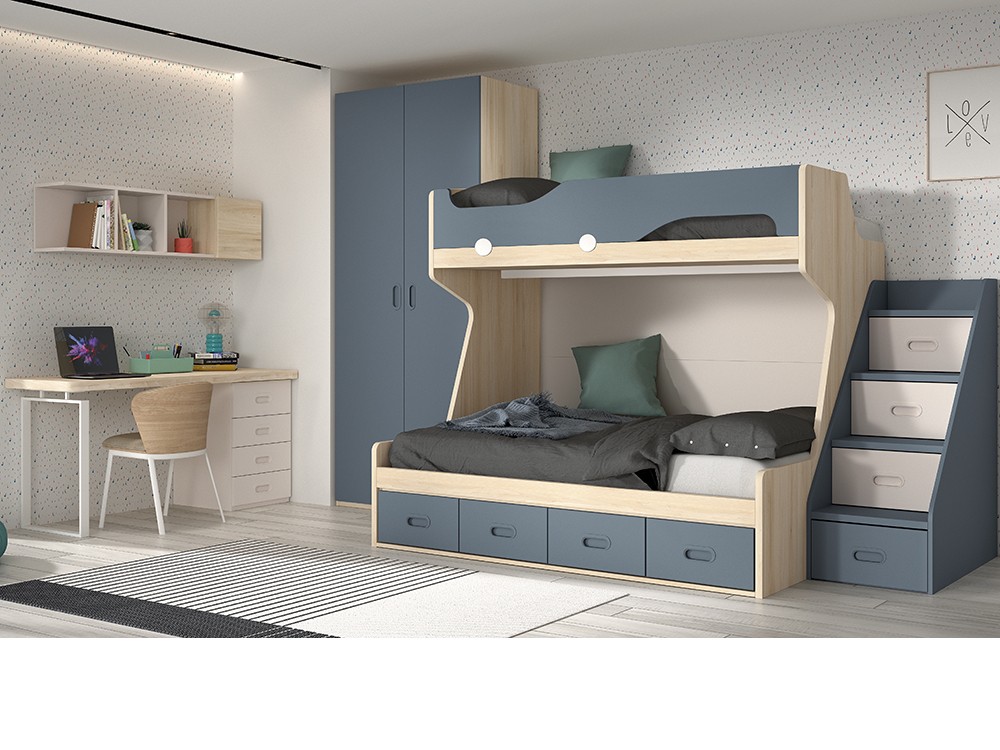 Litera con cama baja de 135cm F210