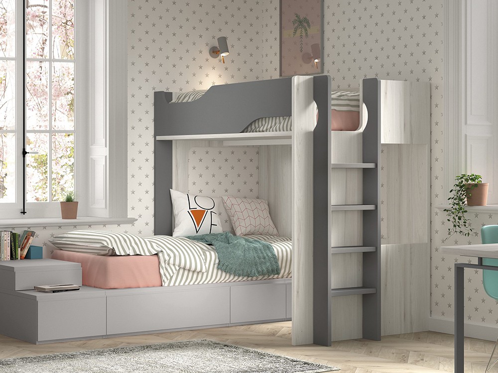 Cama alta y cama modular F206