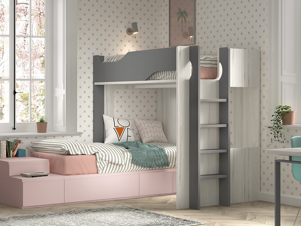 Cama alta y cama modular F206