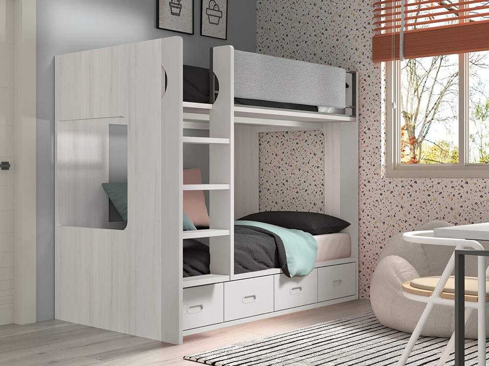 Litera con quitamiedos tapizado F202