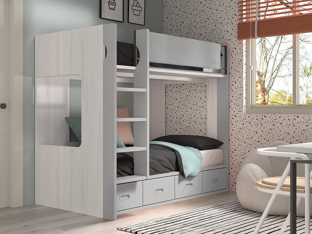 Litera con quitamiedos tapizado F202