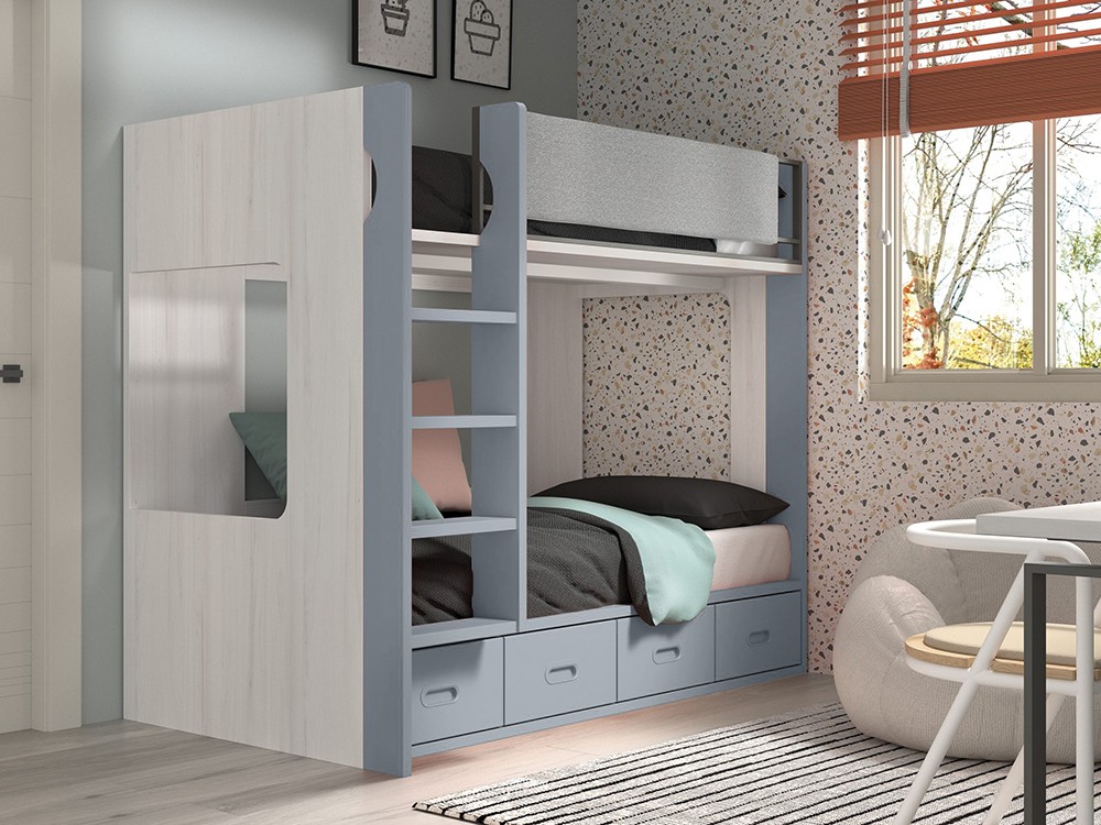 Litera con quitamiedos tapizado F202