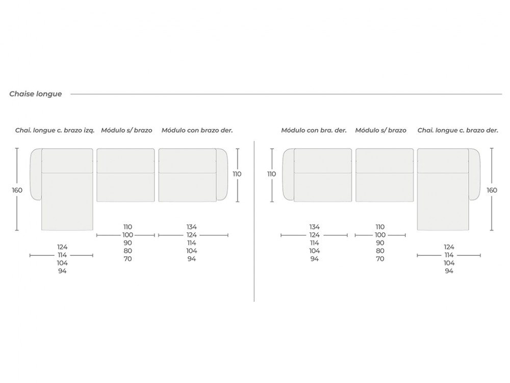 Sofá deslizante Yute con chaiselongue Temasdos