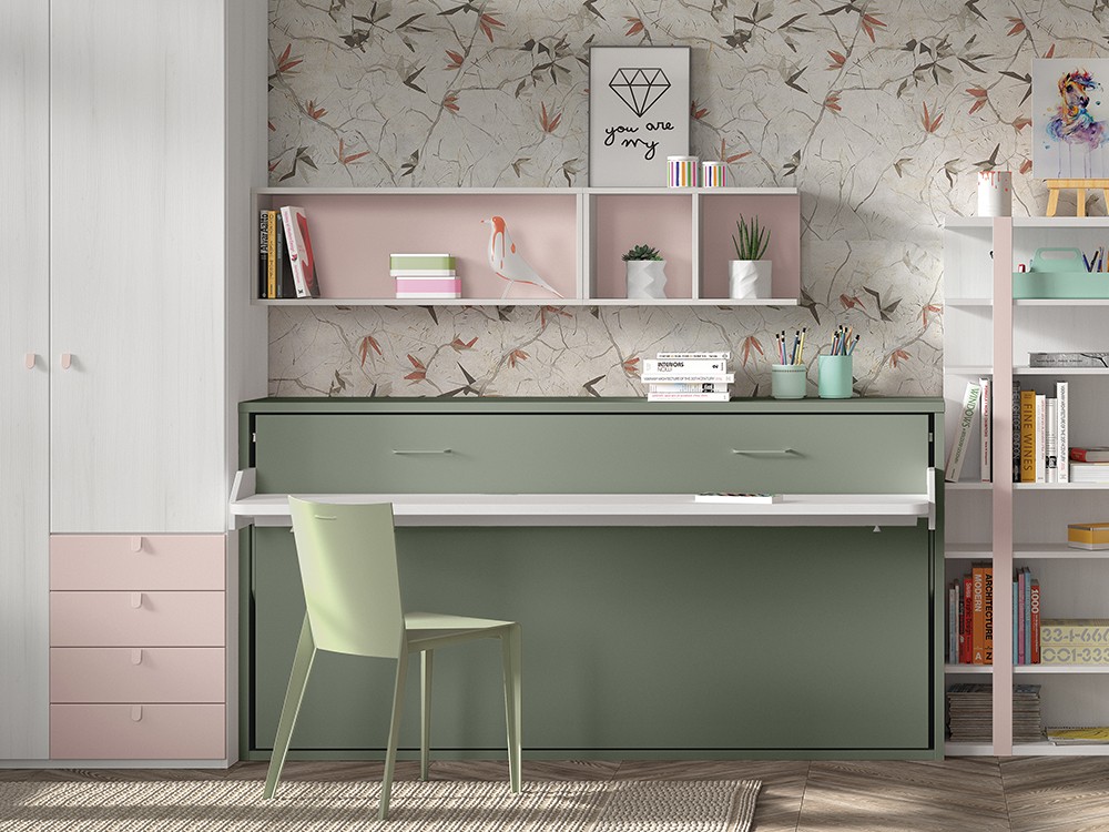 Cama abatible horizontal de 90 con escritorio F257