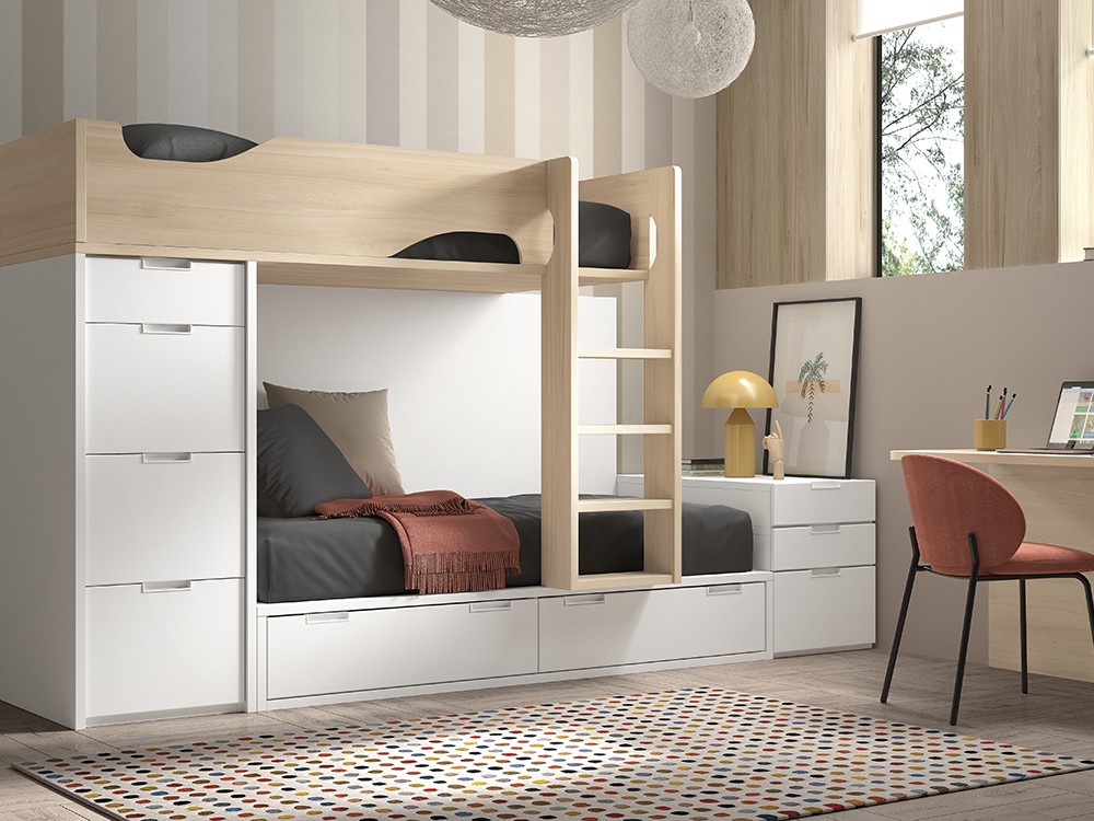 Cama tren con cajones F213A