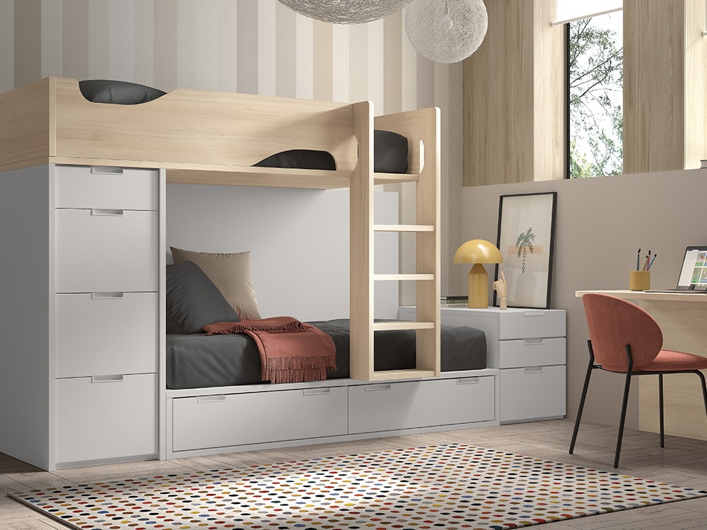 Cama tren con cajones F213A