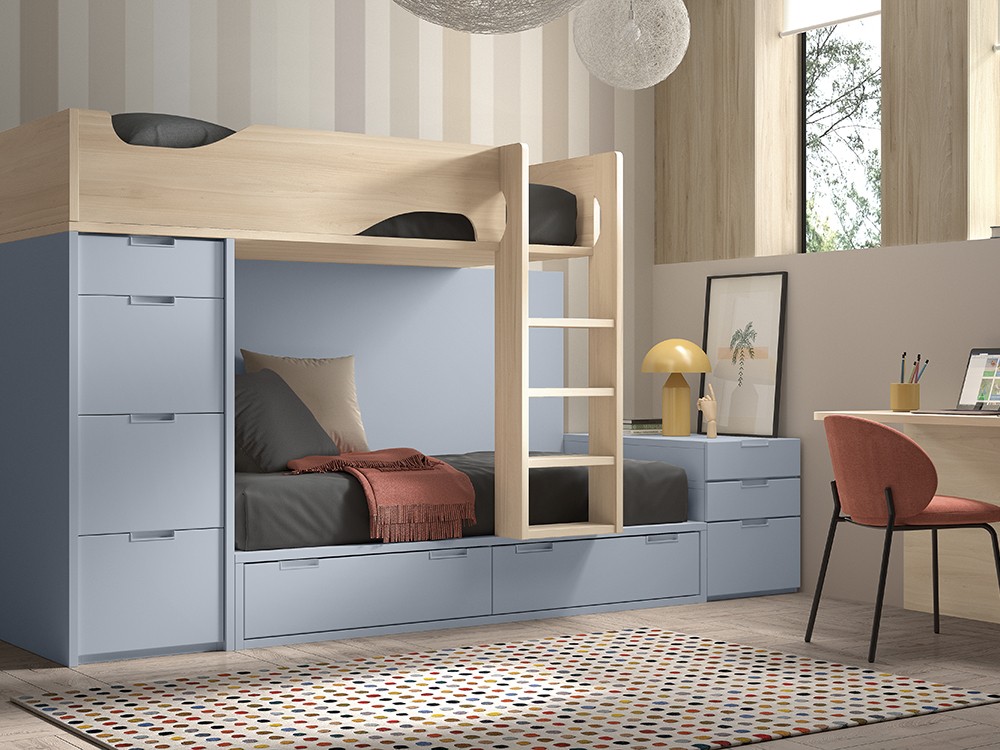 Cama tren con cajones F213A