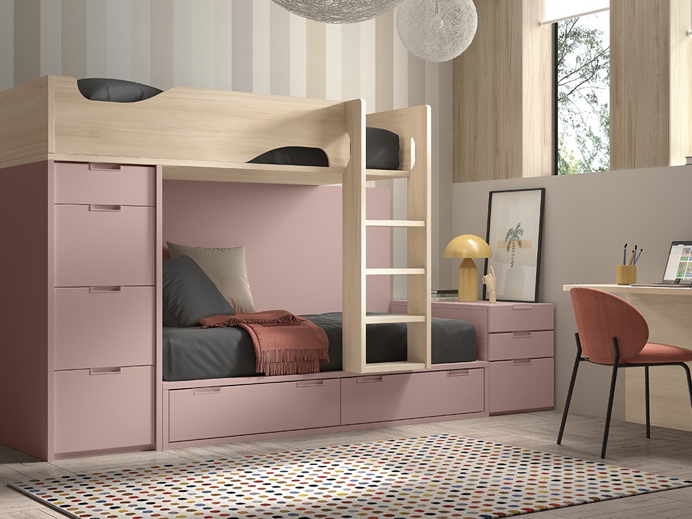 Cama tren con cajones F213A