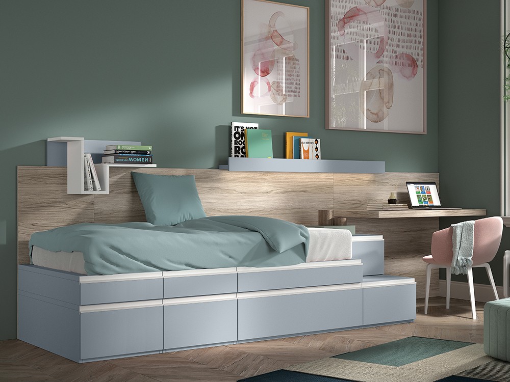 Cama modular con escritorio F152