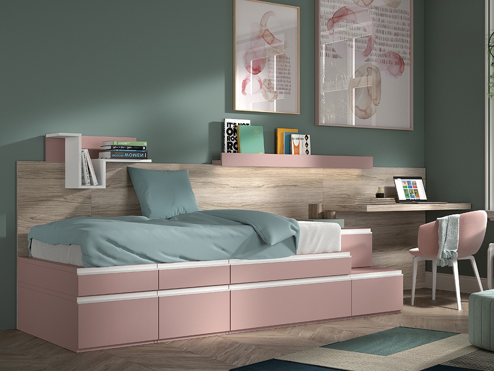 Cama modular con escritorio F152