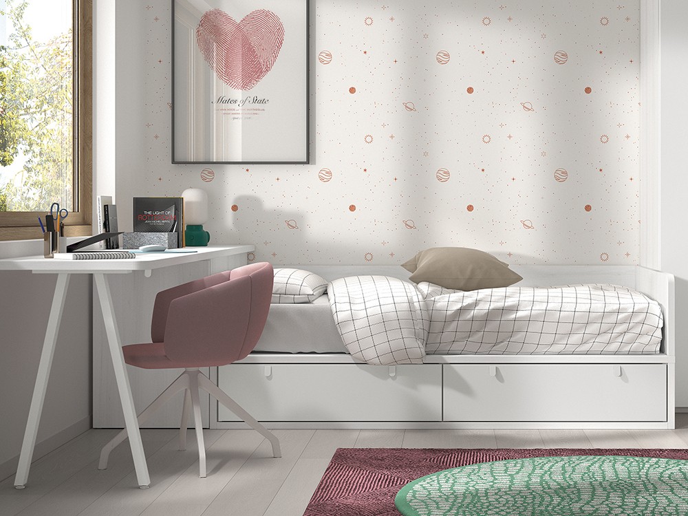 Cama compacta con escritorio F114