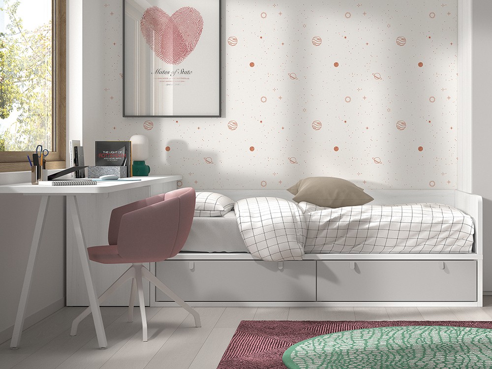 Cama compacta con escritorio F114