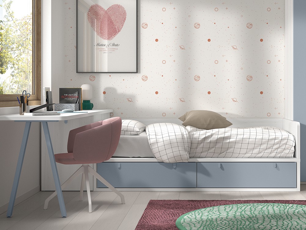 Cama compacta con escritorio F114