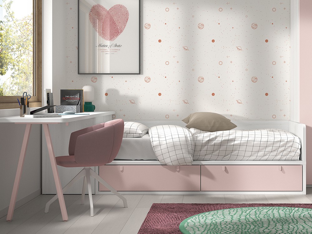 Cama compacta con escritorio F114