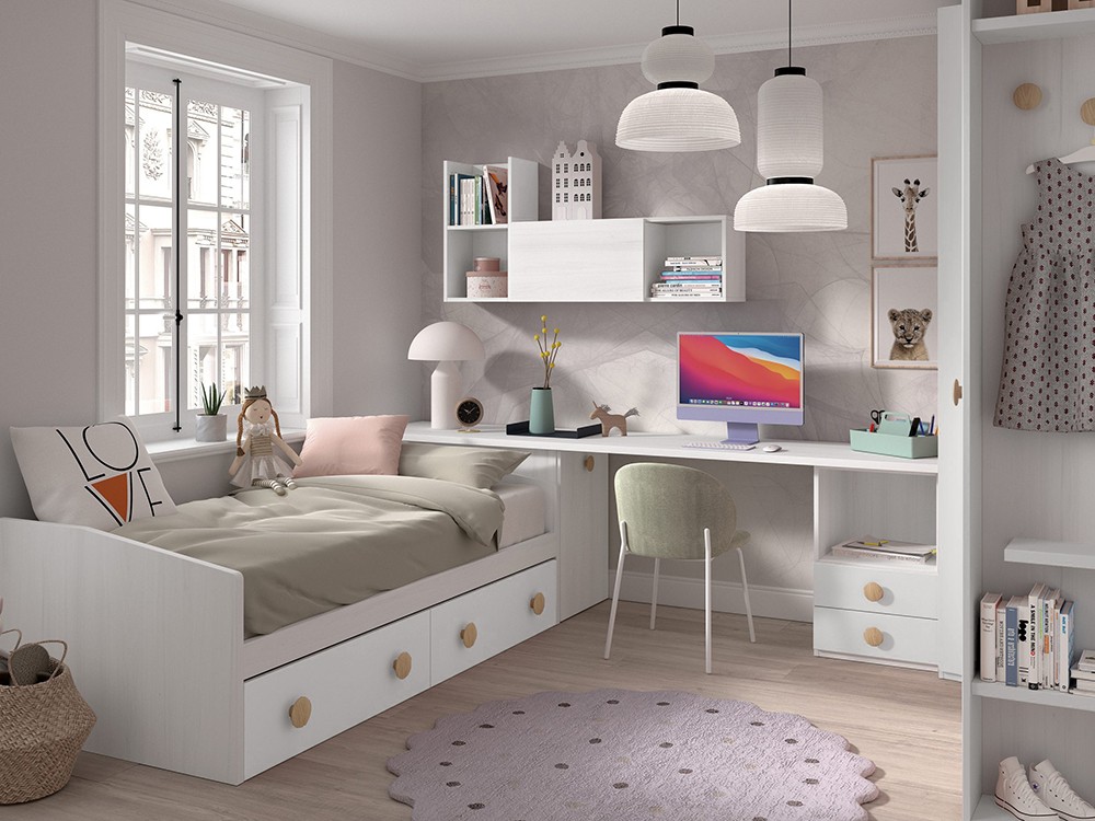 Cama nido con escritorio F105