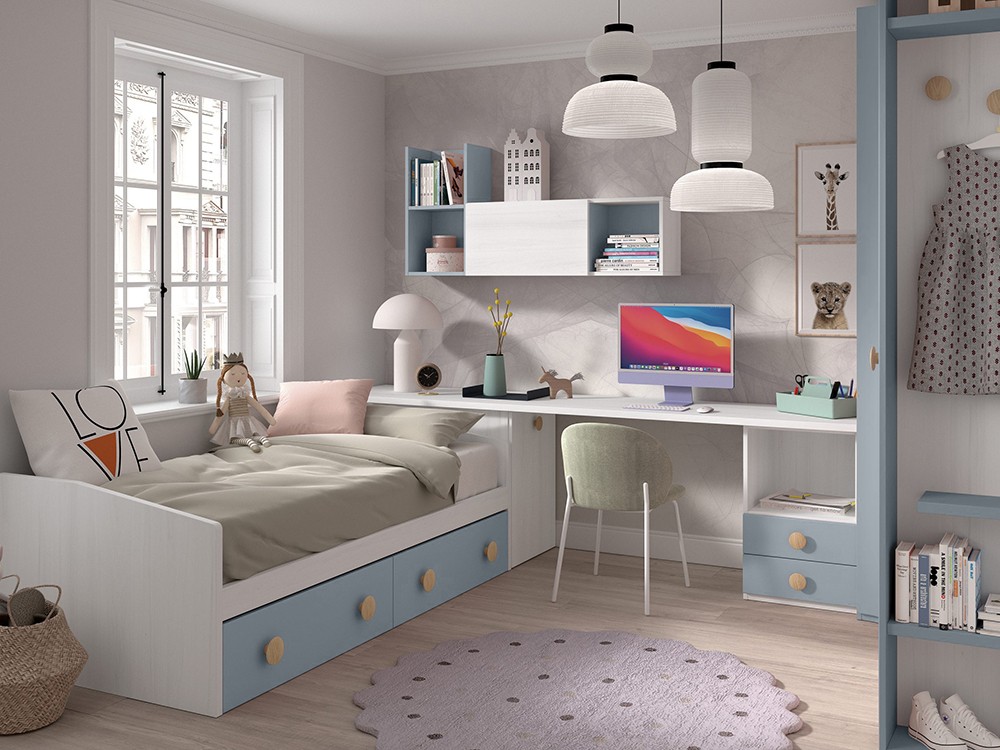 Cama nido con escritorio F105
