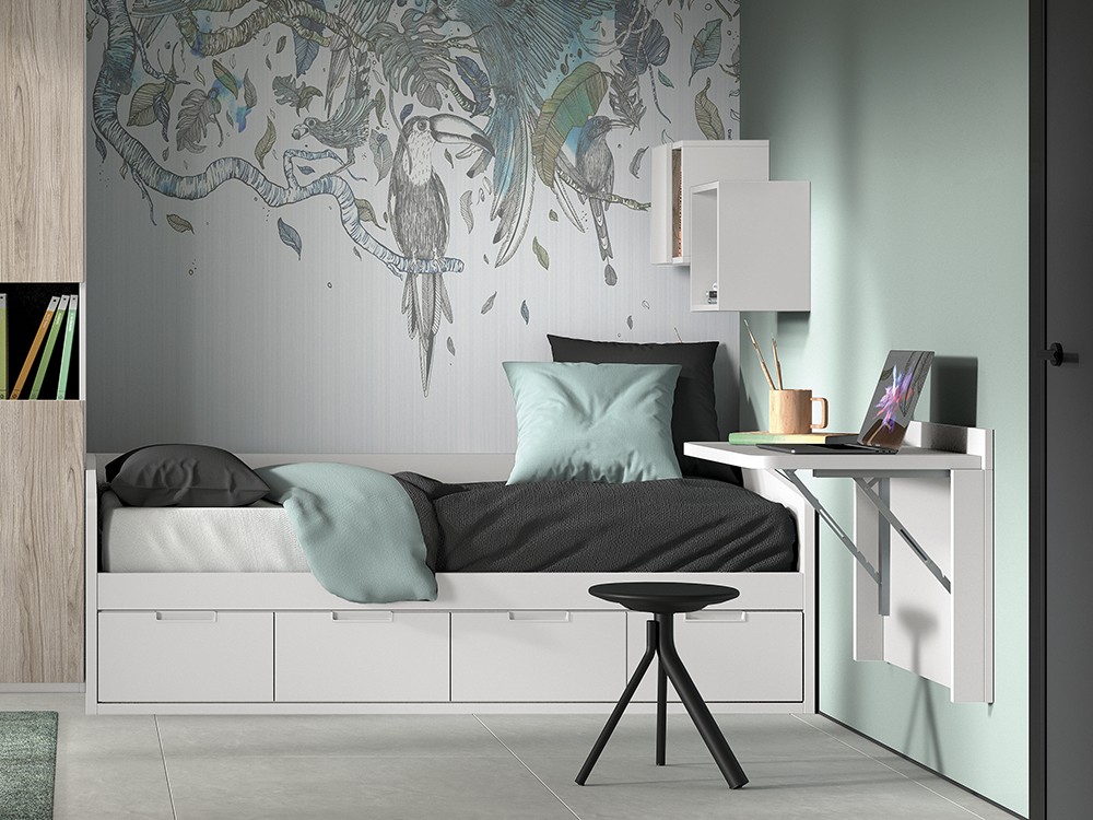 Cama compacta con cuatro contenedores F101