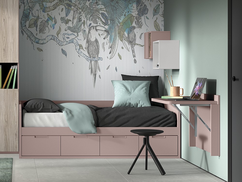 Cama compacta con cuatro contenedores F101