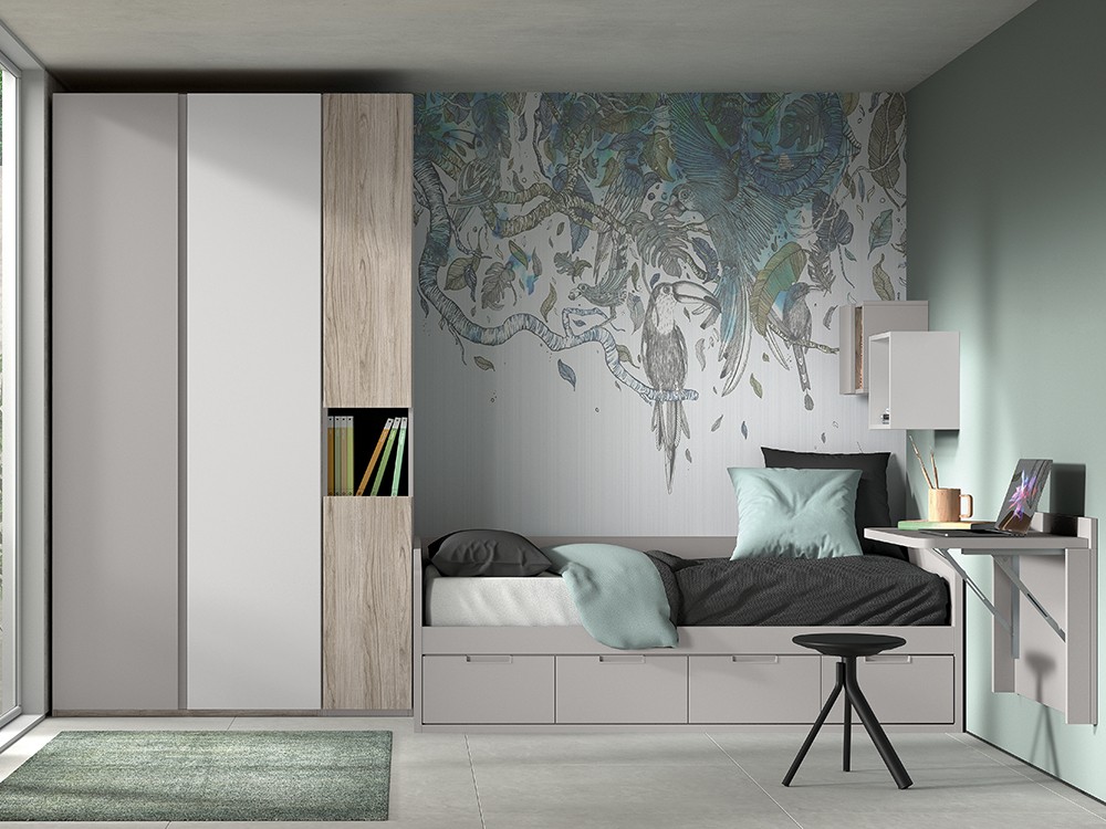 Cama compacta con cuatro contenedores F101